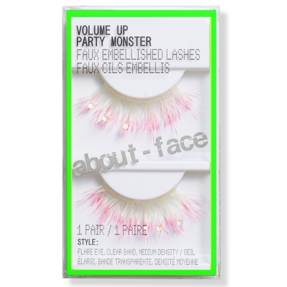 ABOUT FACE LIMITED EDITION VOLUME UP FAUX EMBELLISHED LASHES- PARTY MONSTER.